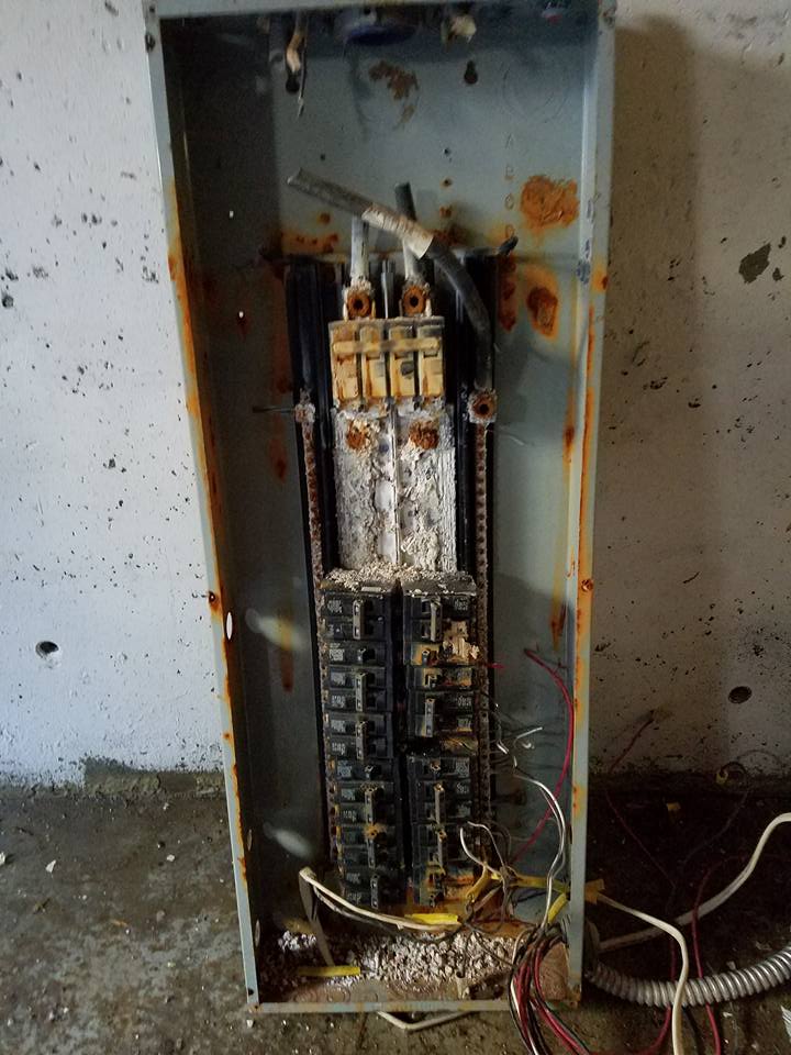 Breaker box that is completely fried