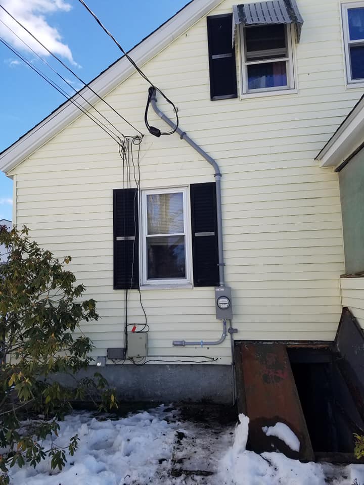 Meter socket outside of house in new location with wires contained